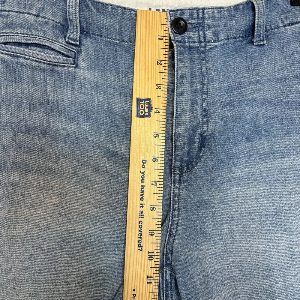 Lands' End Mid Rise Wide Leg Crop Jeans Light Blue Denim Lightweight Trouser 14P